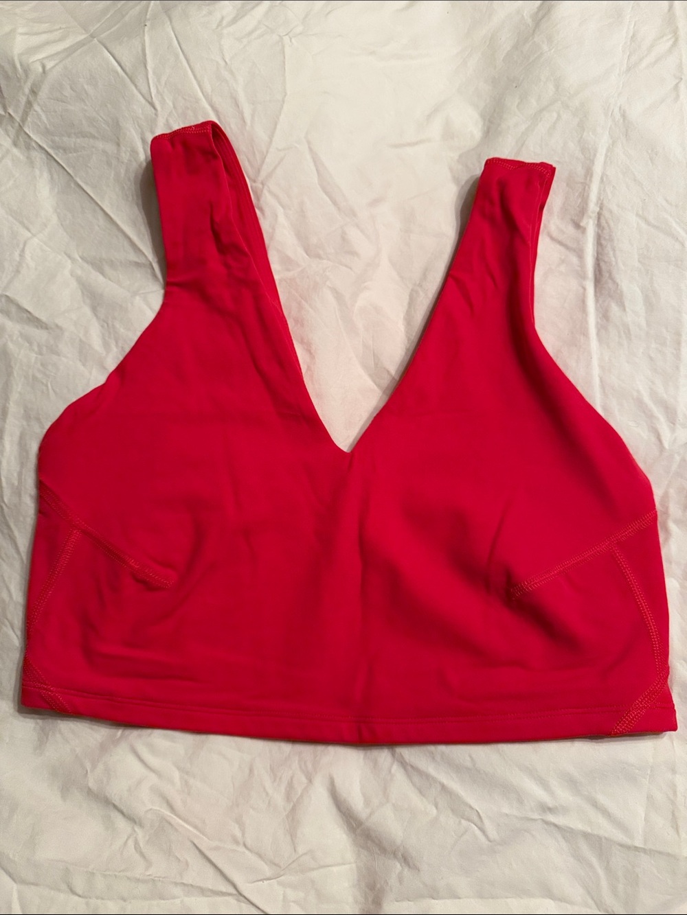 FP Movement by Free People Hot Pink V-Neck Wireless Sports Bralette